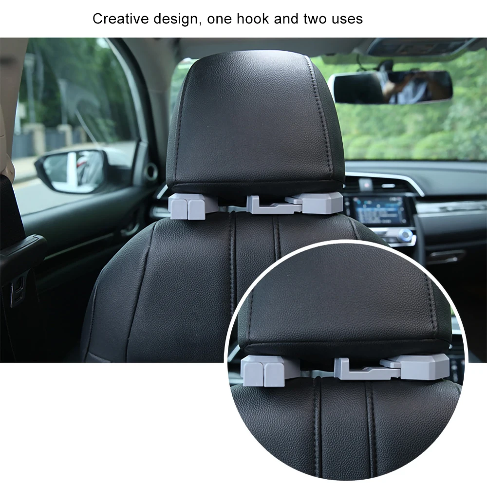 Car Back Seat Headrest Holder Auto Hanger Hooks Clip for Purse Bag Cloth Grocery Automobile Interior Accessories