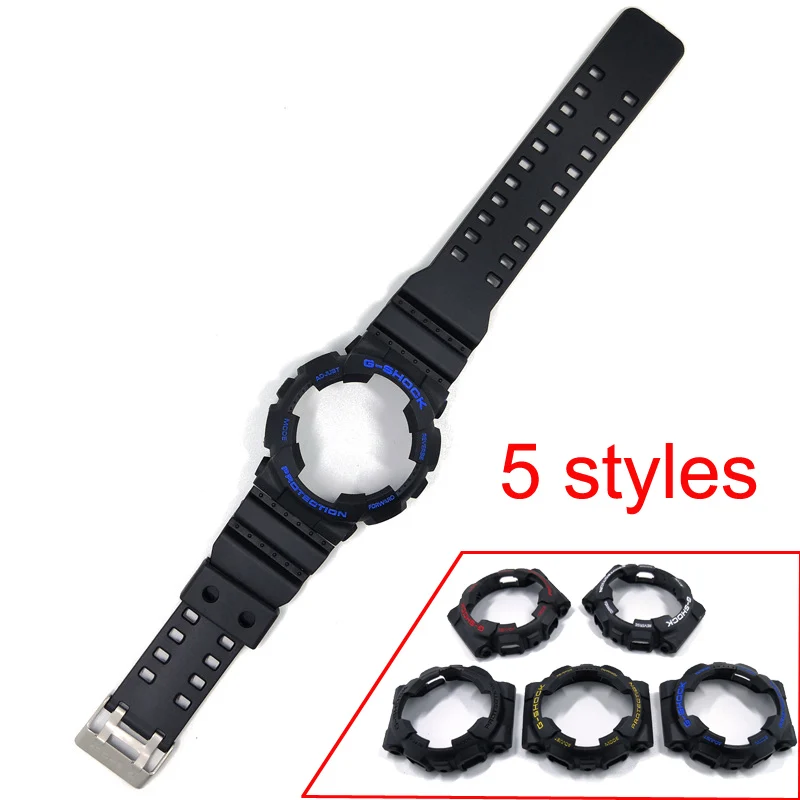 

Black resin strap case for Casio G SHOCK GA110/100 men's sports waterproof watch with accessories pin buckle Silicone strap