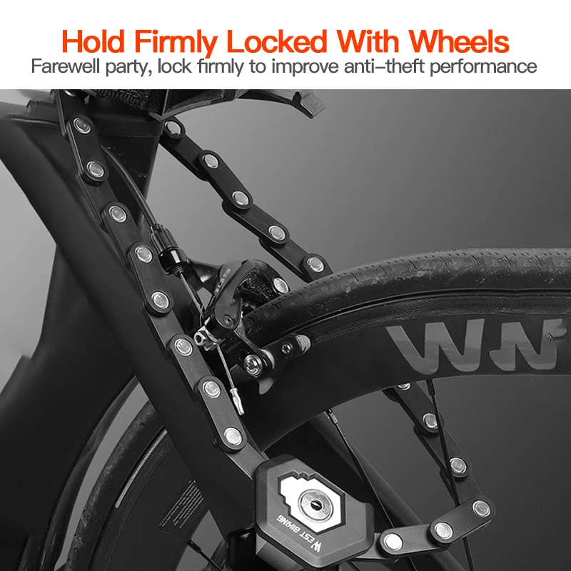Foldable Bike Lock 3 Keys Anti-theft Heavy Duty Chain Cable Padlock Alloy Anti-Theft Strong Secure Bicycle Folding | Спорт и