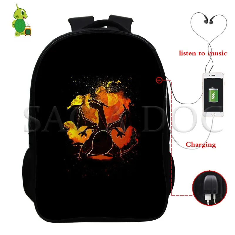 3 Забавный рюкзак Пикачу Pokemon Go Spark, школьные сумки для подростков, USB зарядка, рюкзак для ноутбука, мужской женский рюкзак, дорожные сумки через плечо - Цвет: 3