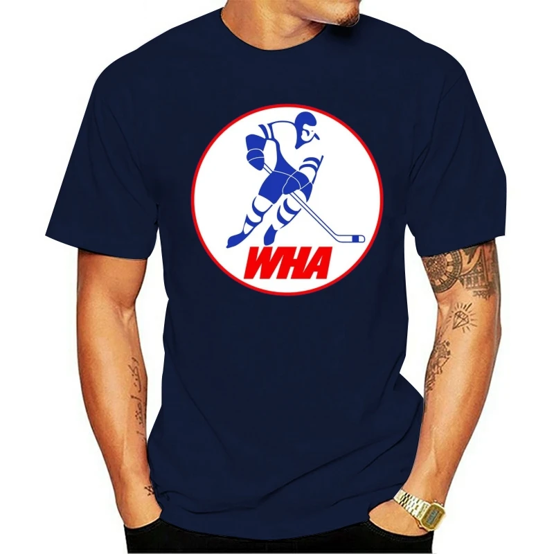 

2020 Leisure Fashion 100% Cotton O-neck T-shirt New WHA World Hockey Association Logo Mens Black Size S To 3XL Summer Cheaphot