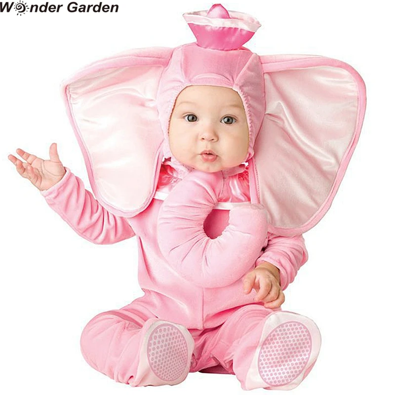 

Wonder Garden Toddlers Infant Baby Pink Elephant Animal Cosplay Costume Christmas Halloween Purim Costume Gift