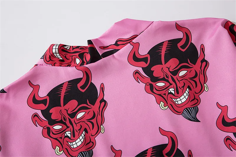 open front demon print cardigan