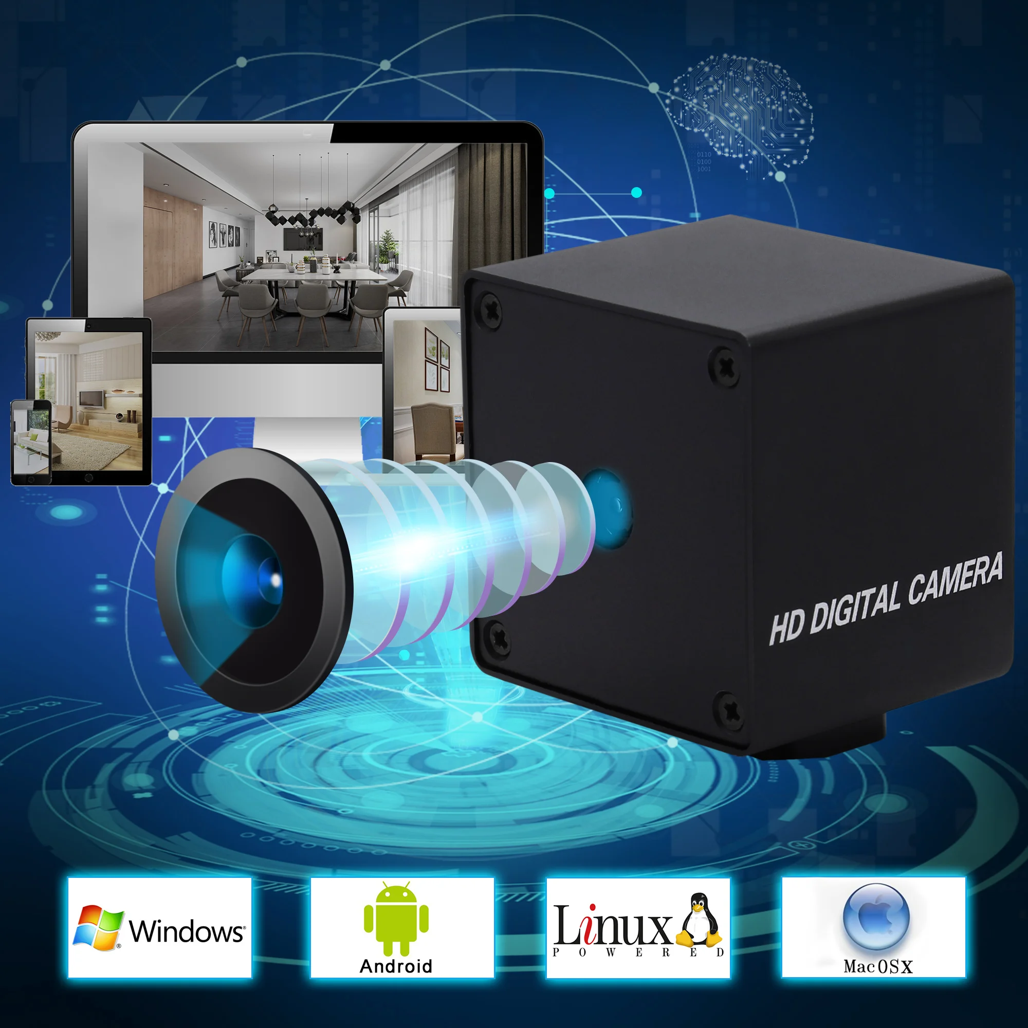 13MP MJPEG 10fps 3840x2880 Sony IMX214 USB камера с автофокусом 42*42*36 мм мини Чехол|Камеры