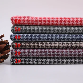 

2019 rabbit fur houndstooth winter woollen fabric (490g/㎡）(43% wool +7% rabbit hair +50% chemical fiber)