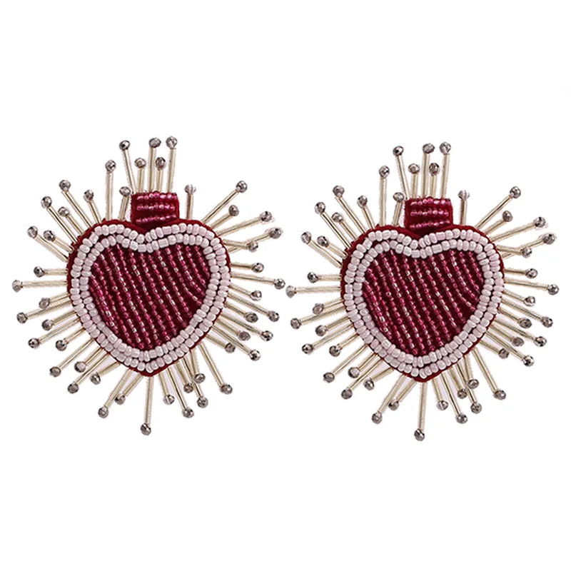 Fashion Beaded Drop Earrings for Women All Handmade Wedding Bridal Statement Jewelry Party Dangle Earrings Wholesale (2)