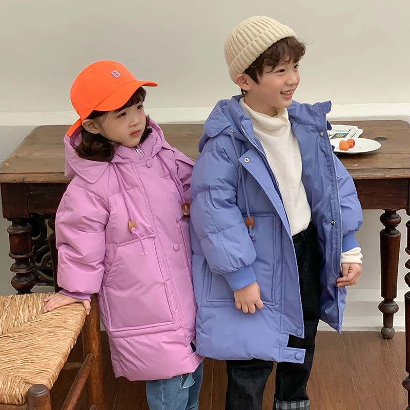 

Autumn And Winter Children's Mid-Length Down Jacket Thickened Warm Children's Down Jacket