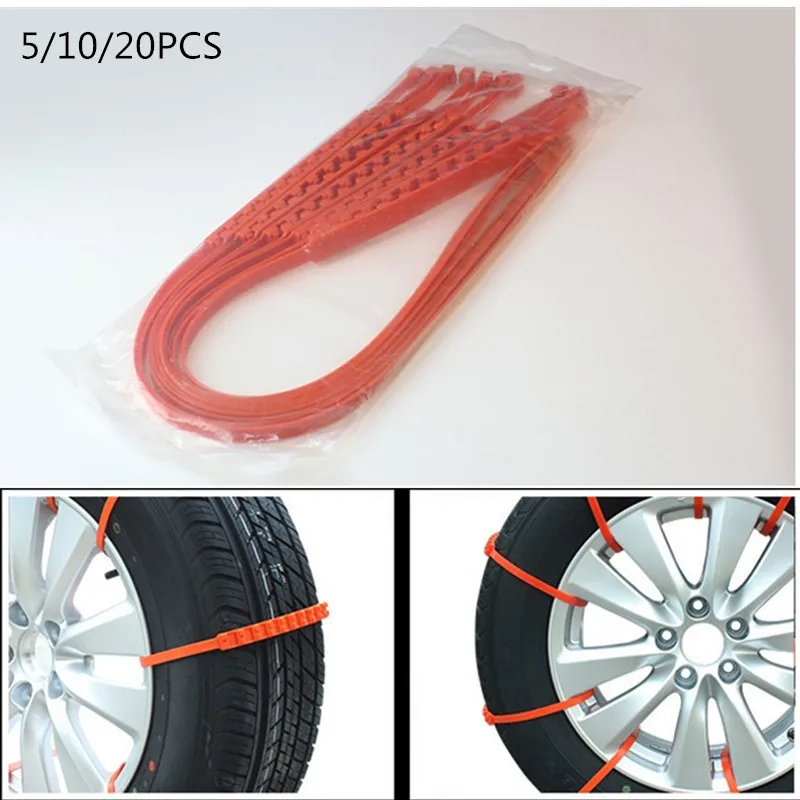 5/10/20pc Car Wheel Tire Emergency Chain Antiskid Snow Chains For Ice Snow Mud Sand Road Safety