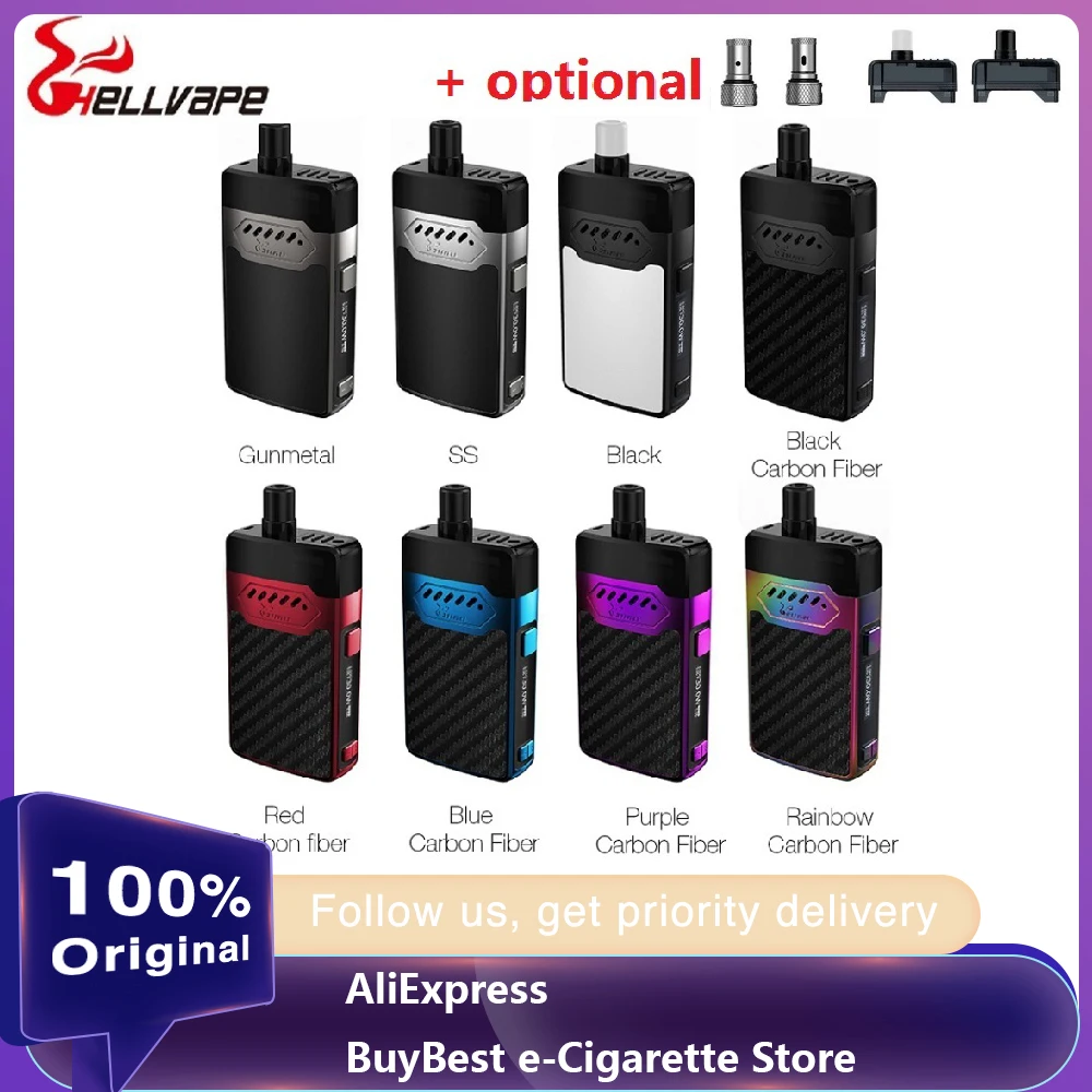Новый комплект Hellvape Grimm Pod System с батареей 1200 мАч и картриджем 3 мл MTL/DTL Vaping Mod Kit E-cig Vs