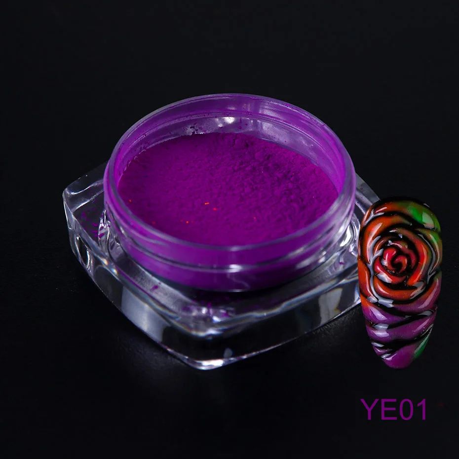 YE01 1 г 19 цветов DIY Красота Блеск фосфор 3D свечение ногтей флуоресцентная светящаяся неоновая пудра для украшения для ногтей SAYG/YE - Цвет: YE01