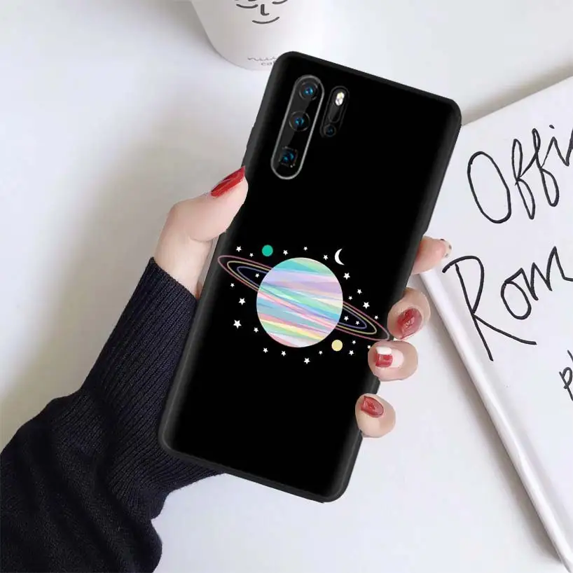 Космическая Луна астронавт черный Coque чехол для huawei mate 30 20 10 P30 P20 P10 Pro Lite P Smart Z мягкий чехол для телефона