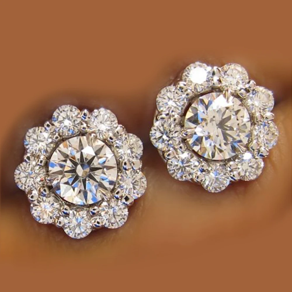 Huitan Luxury AAA Cubic Zirconia Stud Earrings For Women Elegant Accessories Daily Wearable Party Jewelry Anniversary Love Gifts