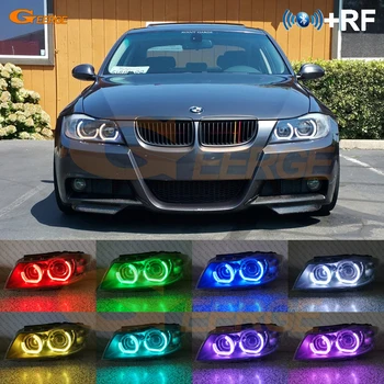 

RF remote Bluetooth APP DTM M4 Style Multi-Color RGB LED Angel Eyes kit For BMW 3 Series E90 E91 2005 2006 2007 2008 Xenon HD
