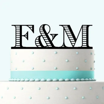 

Acrylic Custom Initials Wedding Cake Topper Personalized Monogram Cake Tooper Wedding Favors Wooden Rustic Decor