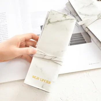 

Simple nordic style marble pattern pencil case roller curtain case student personality fresh