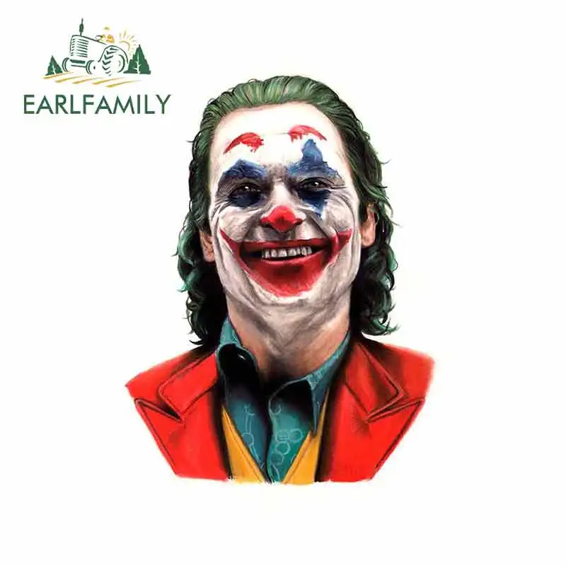 

EARLFAMILY 13cm x 9.9cm for Positive Smile Joker Anime Car Stickers Vinyl JDM Bumper Truck Graphics Windshield Bumper Windows