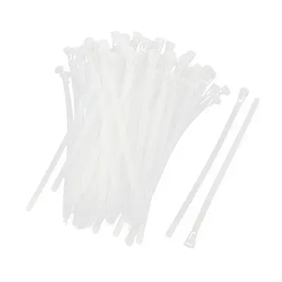 

8" Adjustable Security Loop White Nylon Wire Cable Zip Tie Warp x 100