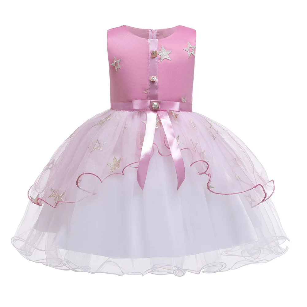 

Middle And Large Girls Gauze Star Dress 2019 Summer New Style Performance CHILDREN'S Dress Princess Dress Girl Dress