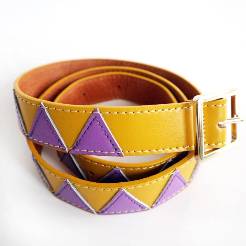 Purple 110X3CM Anime JoJo's Bizarre Adventure Caesar Kujo Jotaro Cosplay Fashion Ripple Belt PU Waistband Jeans Pants Decor Xmas Gift - Цвет: Purple 110X3CM