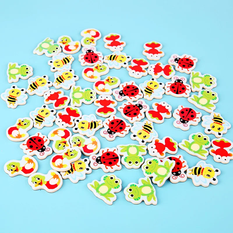

Wooden Children's Educational Board Game Beetle Bee Animal Magnetic Paste Arithmetic Toys for Kids Montessori Learning Toy Gifts