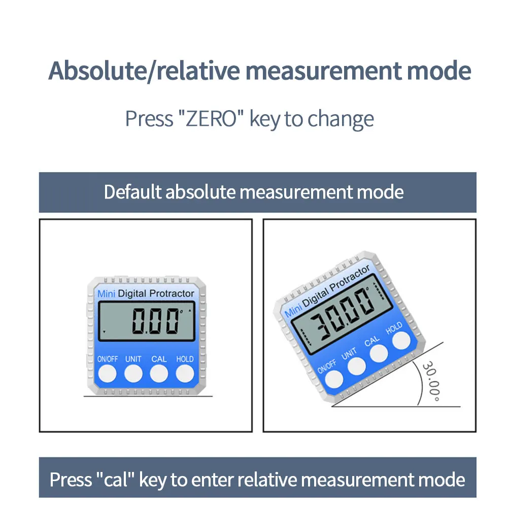 ЖК-экран, универсальный инклинометр, угломер, линейка с магнитом, 360 градусов, электронный мини цифровой транспортир