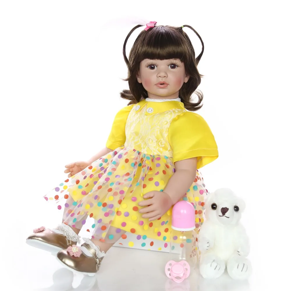 60 см силиконовые игрушки Reborn Baby Doll для детей 24 дюймов виниловый Принцесса младенец получивший новую жизнь девочка bebes reborn подарок