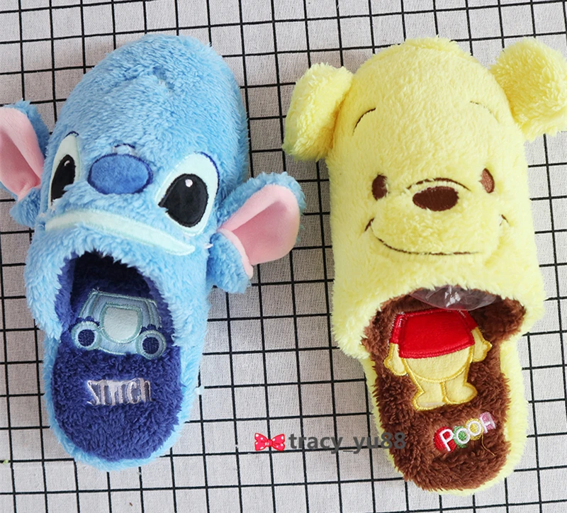 Cartoon Slippers duck Adult Women Stich Anti-Slip Indoor Home Slippers Anime character Shoes Bedroom Warm Soft Christmas gift