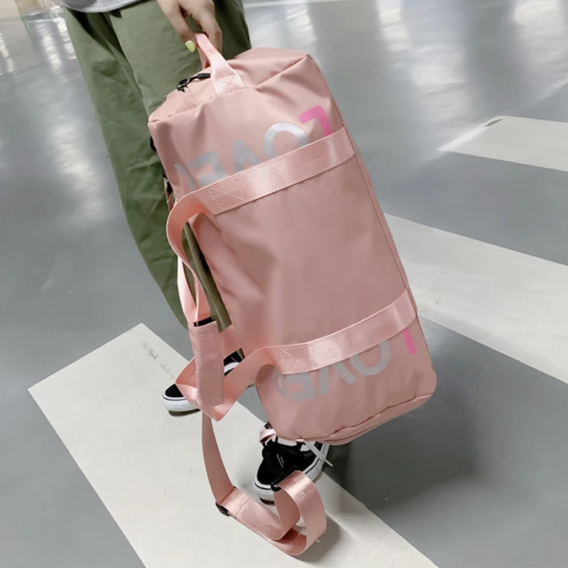 Gym Bag Woman Yoga Bag Waterproof Fitness Sport Bag Nylon Handbag Portable Travel Training Handbag With Shoes Compartment