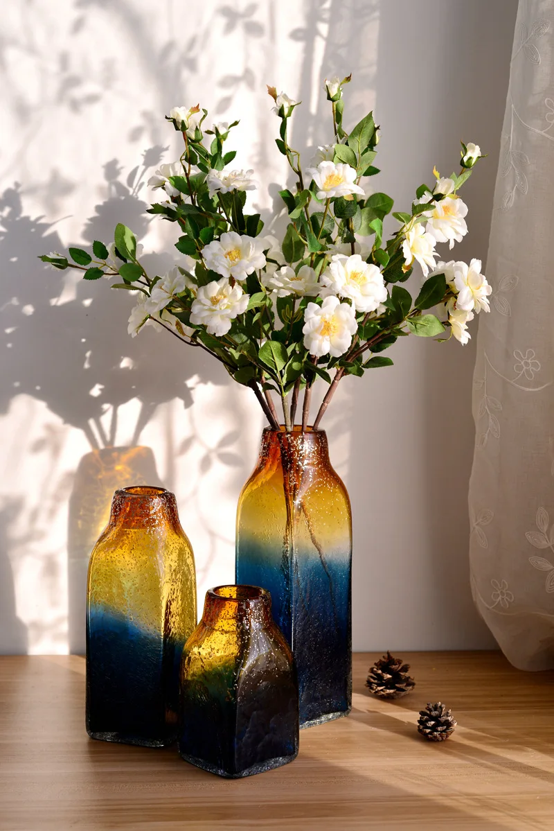 Простая современная стеклянная ремесла модная ваза вставленная ваза комната Кабинет Коридор домашнее свадебное украшение