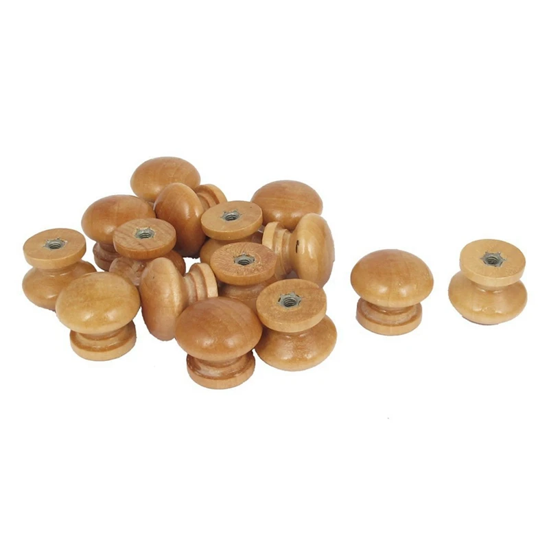 New Home Cabinet Cupboard Drawer Round Shaped Wooden Pull Knob Beige 15Pcs | Обустройство дома
