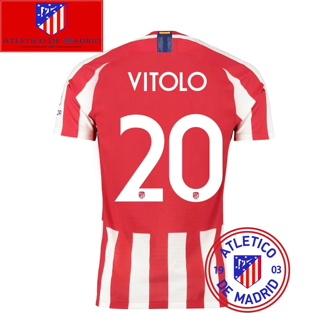ATLETICO DE MADRID Футбольная трикотажная одежда для взрослых,,, Футбольные Детские майки, 19, 20, футболка, заказное имя, стиль футбола, Джерси - Цвет: ATLETICO DE MADRID