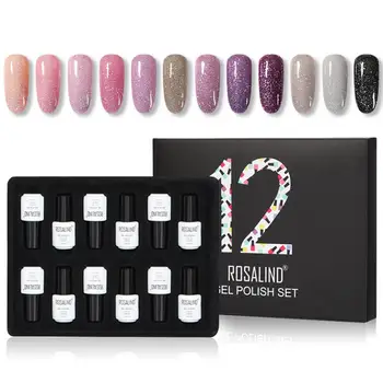 

7ml UV Gel Nail Polish Rose Gold Glitter Sequins Soak Off UV Gel Varnish Color Nail Gel Polish DIY Nail Art Lacquer