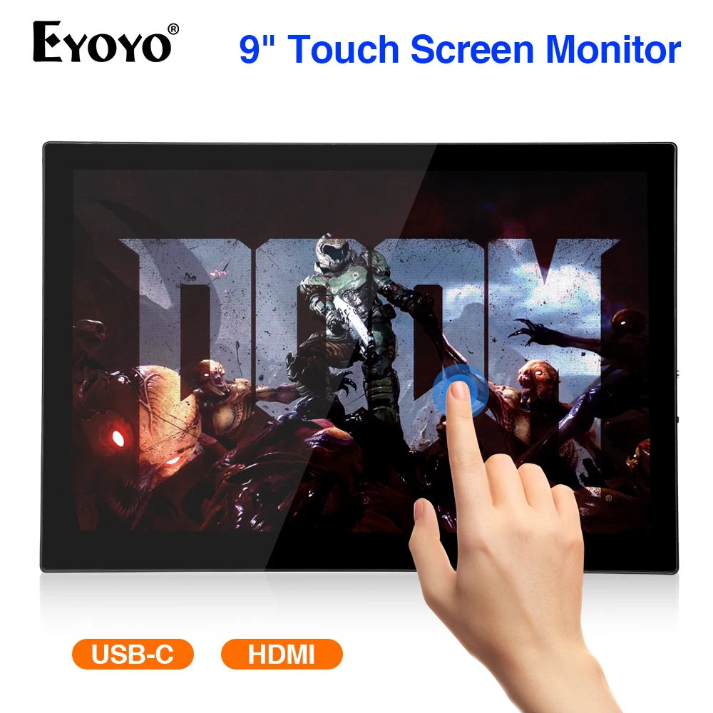 Портативный игровой монитор Eyoyo EM09T 8 9 &quotс сенсорным экраном 1920x1200 IPS USB C PS4 Xbox