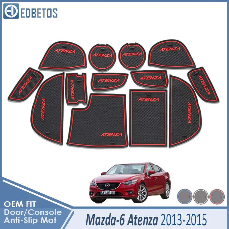Противогрязный коврик для Mazda 6 2013 GJ Atenza dzda6 pre-Facelift вагон, седан аксессуары двери паз ворота слот подставка - Название цвета: Atenza Red