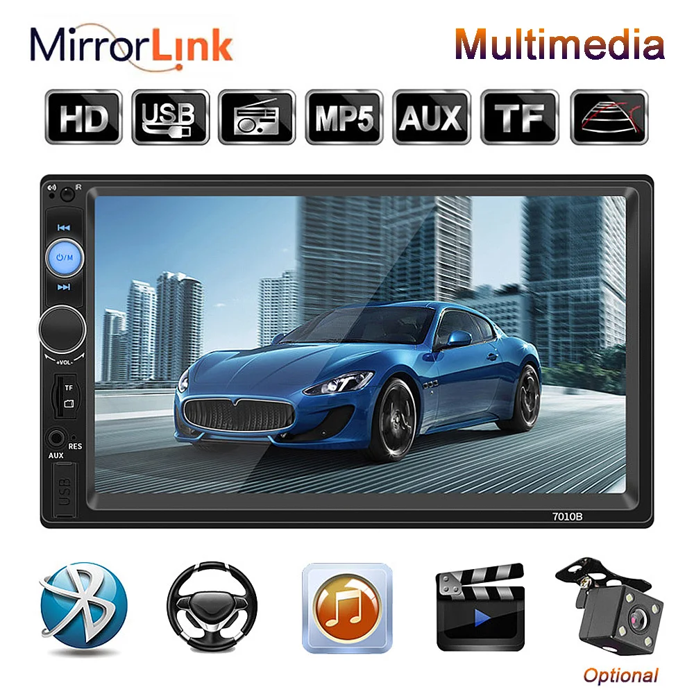 Автомагнитола 7 дюймов 2 Din сенсорный экран зеркальная связь Bluetooth MP3 MP5