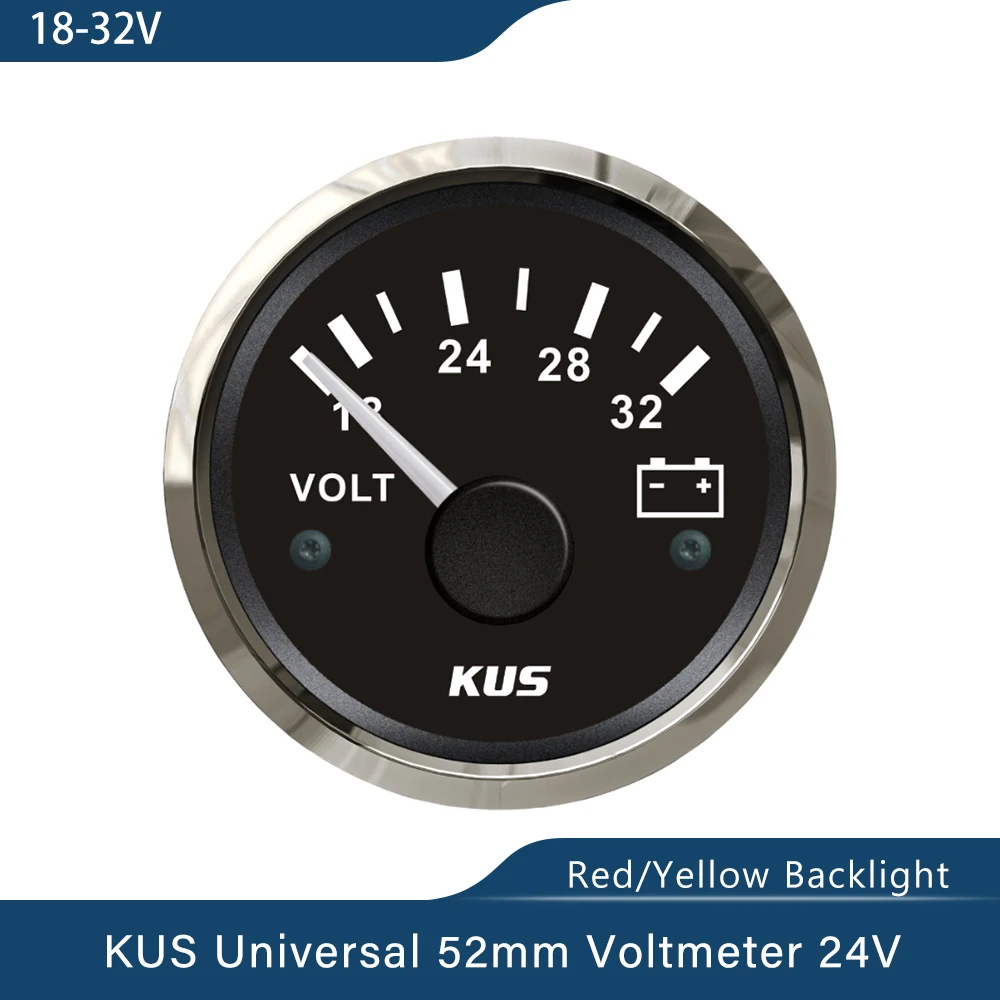 52mm/2in Voltmeter 7 Colors Backlight 9-32V Working Voltage For Boat Car Truck M | UK