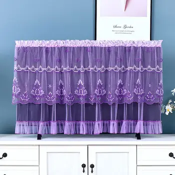 

TV Dust Cover Fashion Lace Art Desktop TV Liquid Crystal Curved Surface Wall TV Cover Towel Boot Up Don't Take Dust Cover E11706