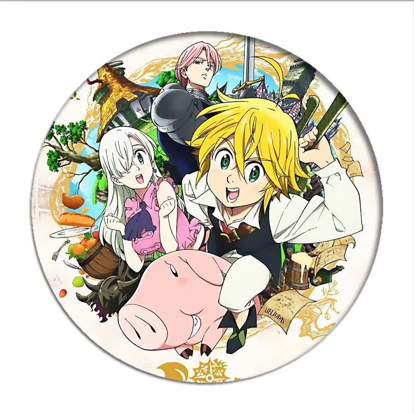 The Seven Deadly Sins Backpack Badges Meliodas Cosplay Brooch Icon Elizabeth Liones Collection Toys Breastpin for Clothing Gift anime halloween costumes