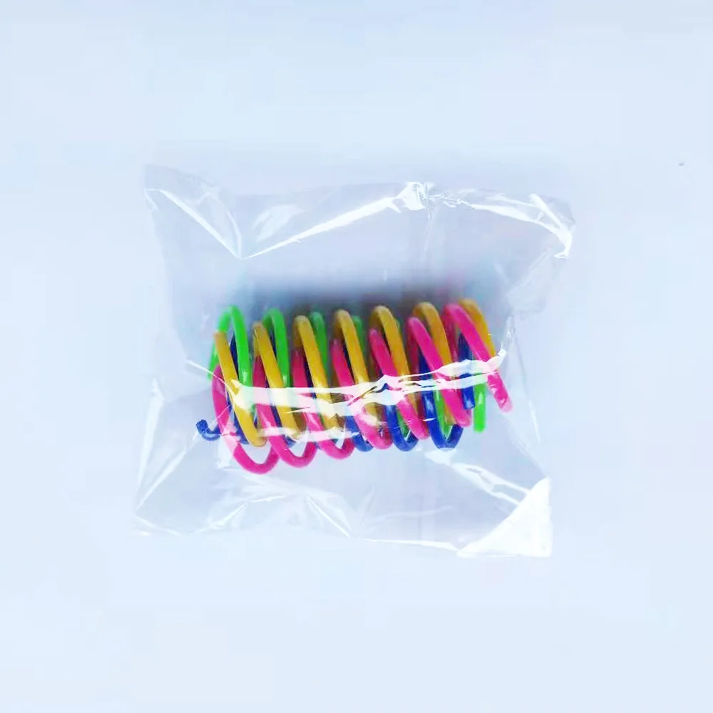 Kitten Toys Cat Spring Toy Colorful Springs Pet Toy Coil Spiral cat accessories interactive ишрушки для кошек juguetes para gato 
