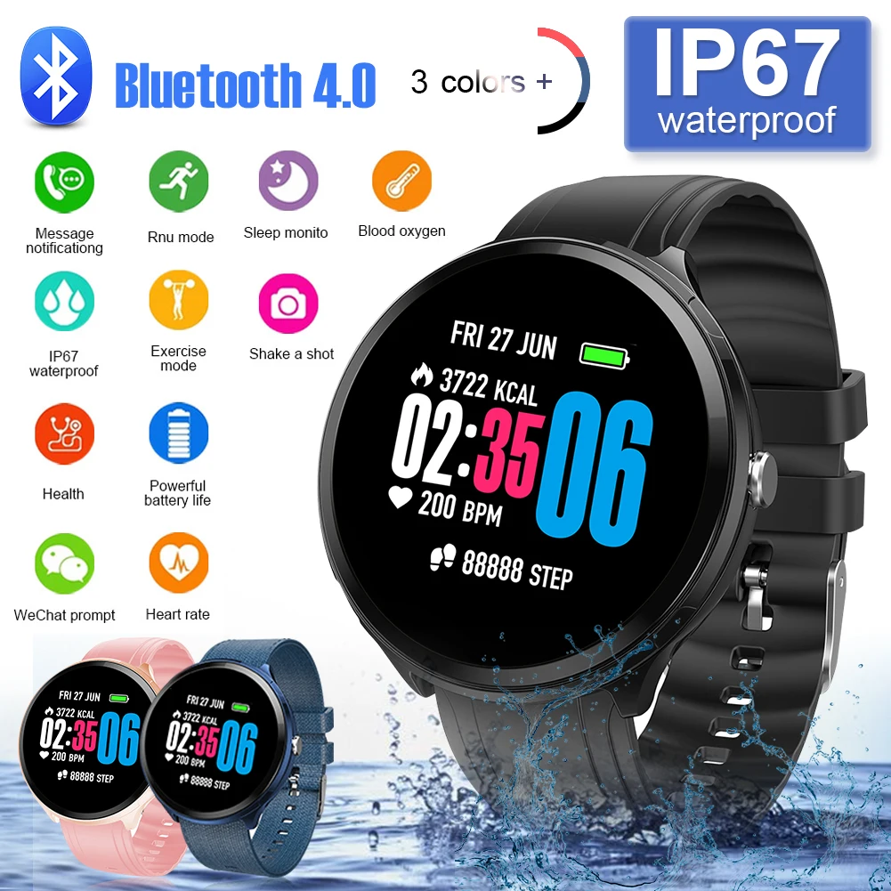 

V12 Sports Smart Watch Heart Rate Blood Pressure Monitor Calorie Smartwatch Color Screen Smart Bracelet with Sleep Tracking
