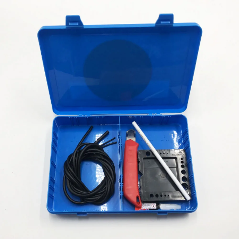 O-ring Splicing Kit For Inch & Metric Buna-N 70 O-ring Cord Mark Pen Knife Cutting Block Glue Square splicing jig In Case