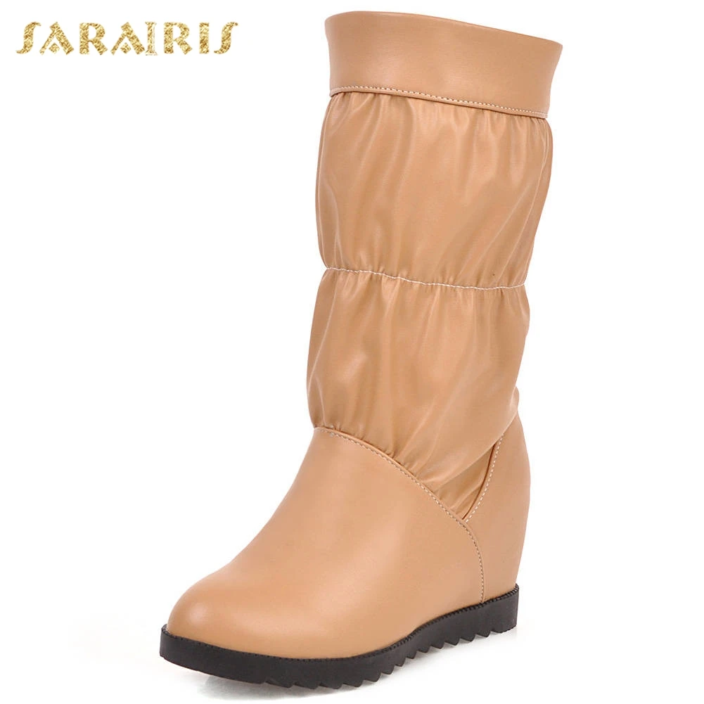 

Sarairis 2020 Big Size 43 New Fashion Add Fur Slip On Dropship Shoes Women Boots Autumn Winter Boots Women Shoes