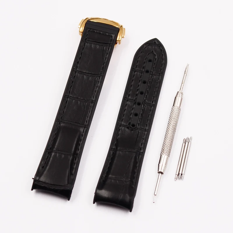 Watch Accessories Leather Silicone Strap For Omega Seamaster 300 Speedmaster Diving Universe Ocean Butterfly Flying Male 20 22mm - Цвет ремешка: Зеленый