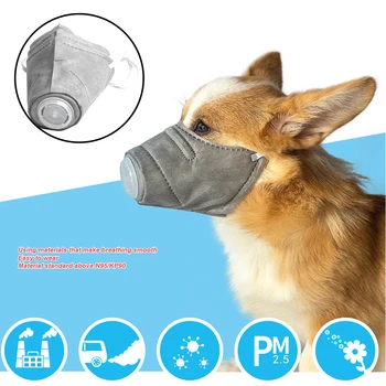 

3pcs PM2.5 Dog Protective Muzzle Mask Breathable Anti Fog Smoke Puppy Mouth Guard Mask with Adjustable Strap Inner Ring