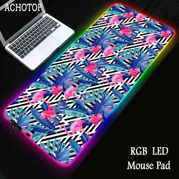 

Flower pattern Large LED Light RGB Waterproof Gaming Mouse Pad USB Wired Gamer Mousepad Mice Mat 7 Dazzle Colors for Computer PC