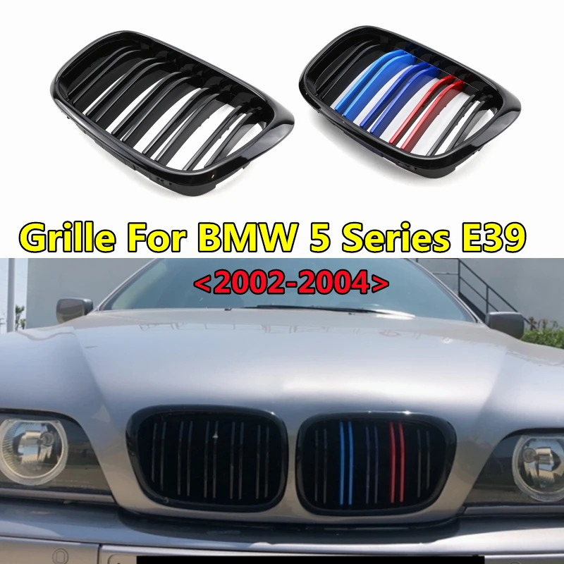 

2pcs ABS Modified Grille Car Front Bumper Racing Grills For BMW 5 Series 518i 520i 523i 525i 528i 530i E39 2002 2003 2004