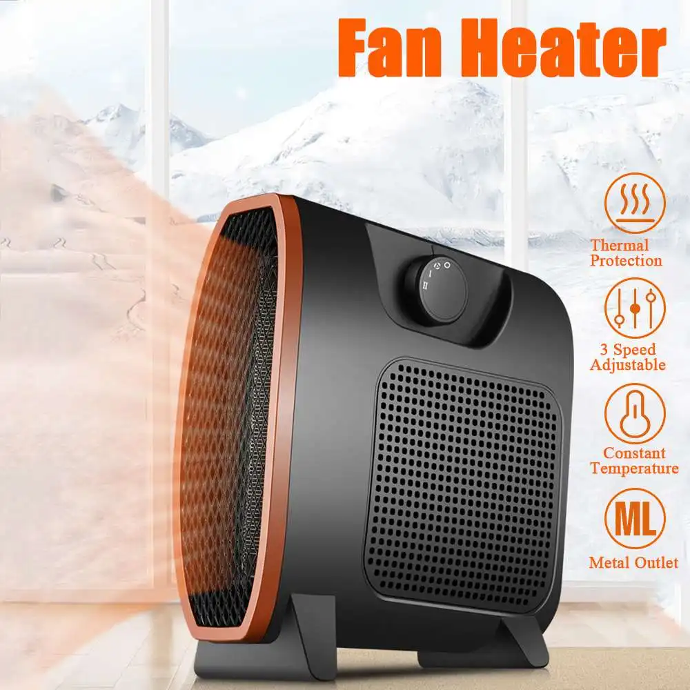 

1500W Mini Fan Heaters Electric Home Heaters Portable Household Warmer Electric Heaters Camping Heating Adjustable Themp 220V