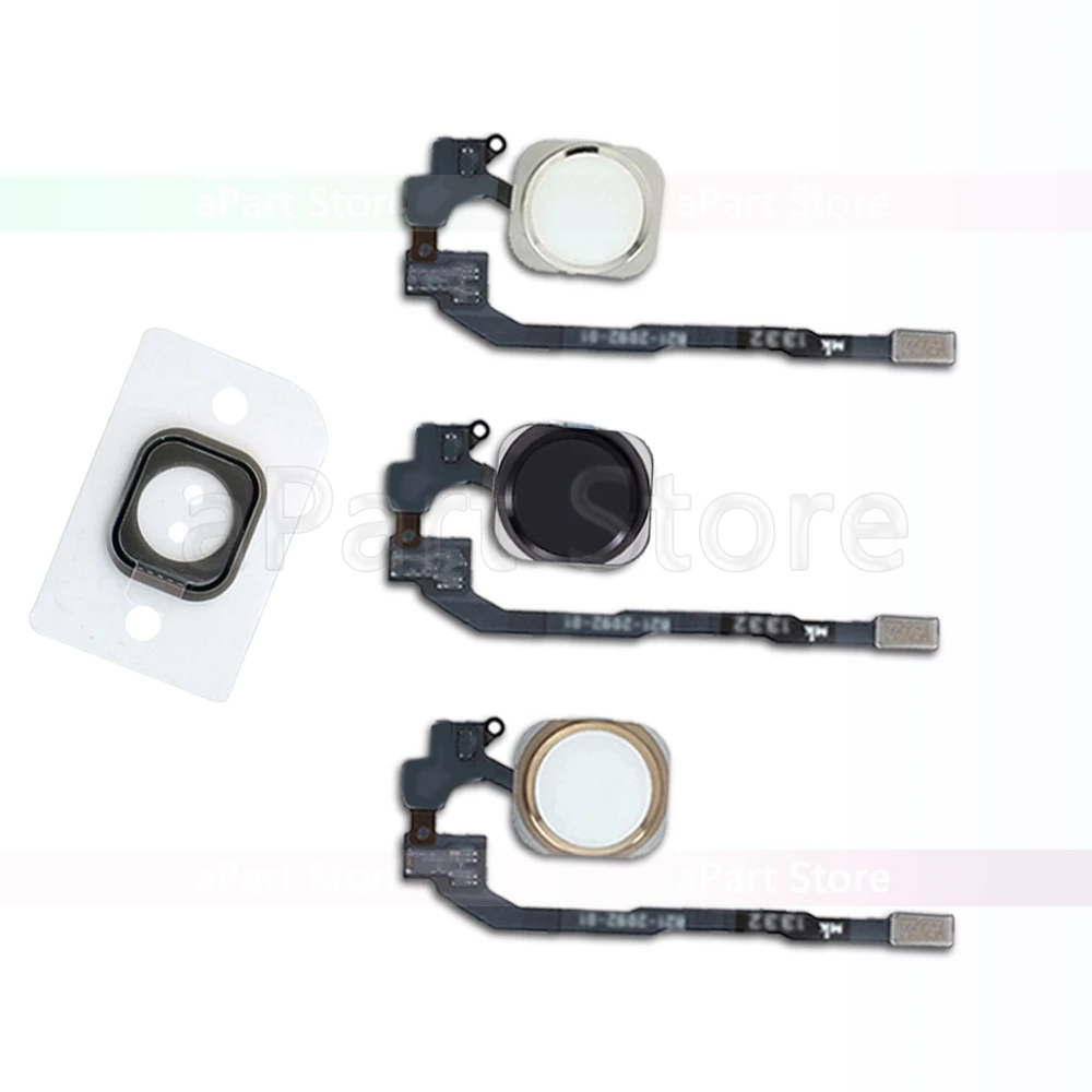For iPhone SE 5s Home-Button with Flex For iPhone 6 6s 7 8 Plus Home Button Flex Cable with Sticker Rubber No Fingerprint