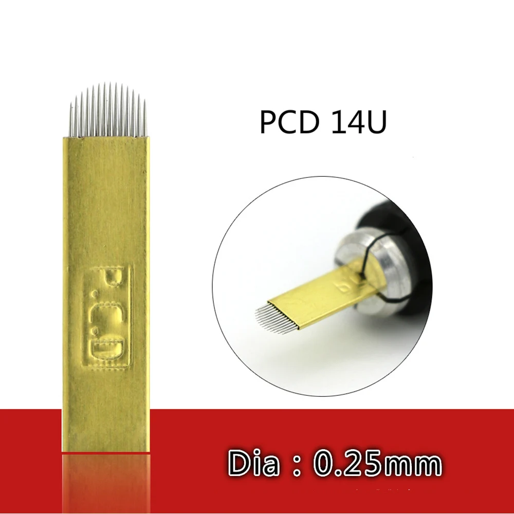 100 шт./лот PCD твердое микрорежущее лезвие иглы 12/14CF 12U/14U/19U булавка изогнутая