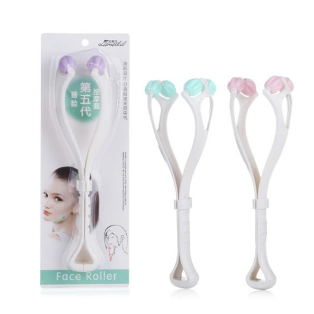 Facial Face Up Roller Massager Plastic Facial Massager Skin Firming Slimming Remove Double Chin Neck Lift 2 in 1 Beauty Tools